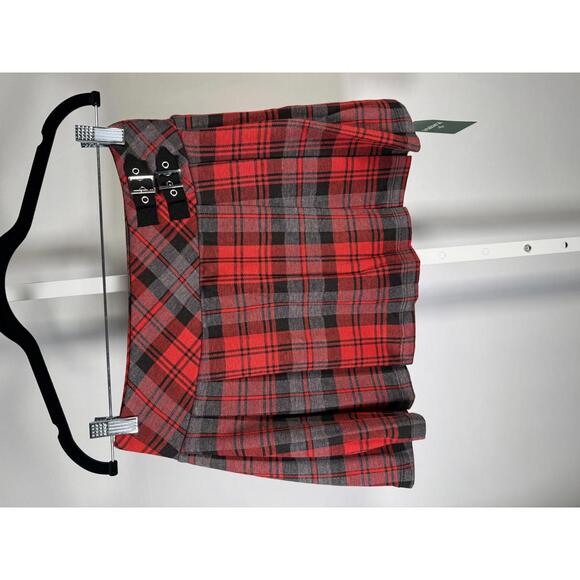 NWT Halara High Waisted Decorative Buckle 2-in-1 Plaid Pleated Mini Skirt - XS - Picture 4 of 11